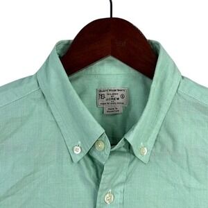 J. Crew, Men's Tailored Fit Button Down Shirt Green Striped, Cotton Casual, Sz S